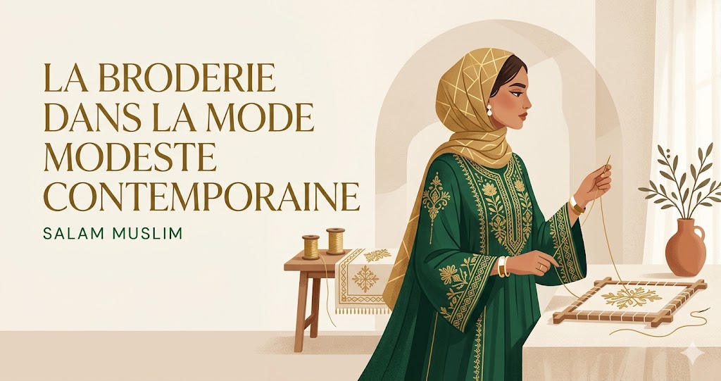 broderie dans la mode modeste contemporaine