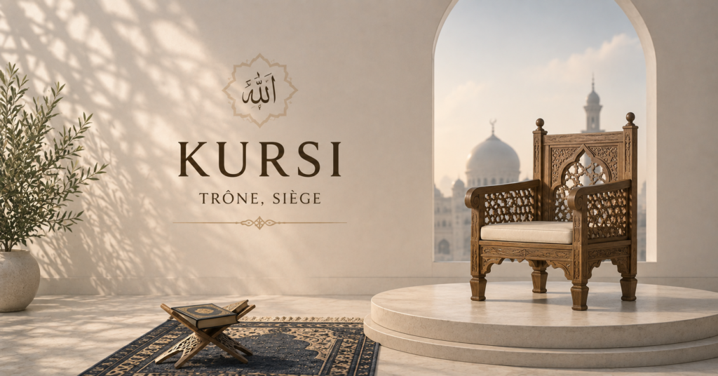 Le mot kursi Trône, Siège