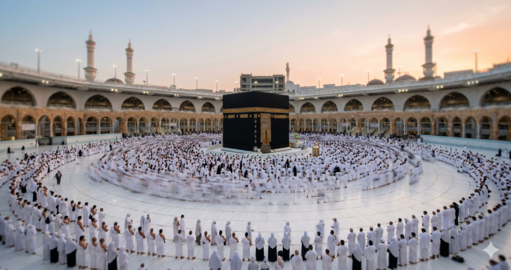 Le tawaf les sept tours autour de la Kaaba