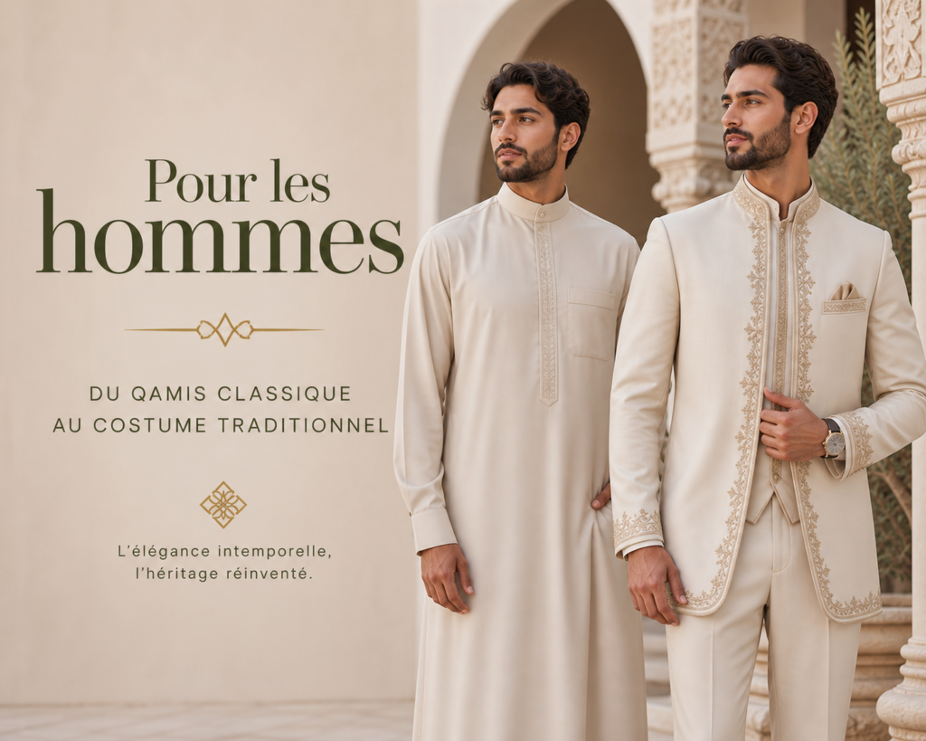 Pour les hommes qamis classique au costume traditionnel