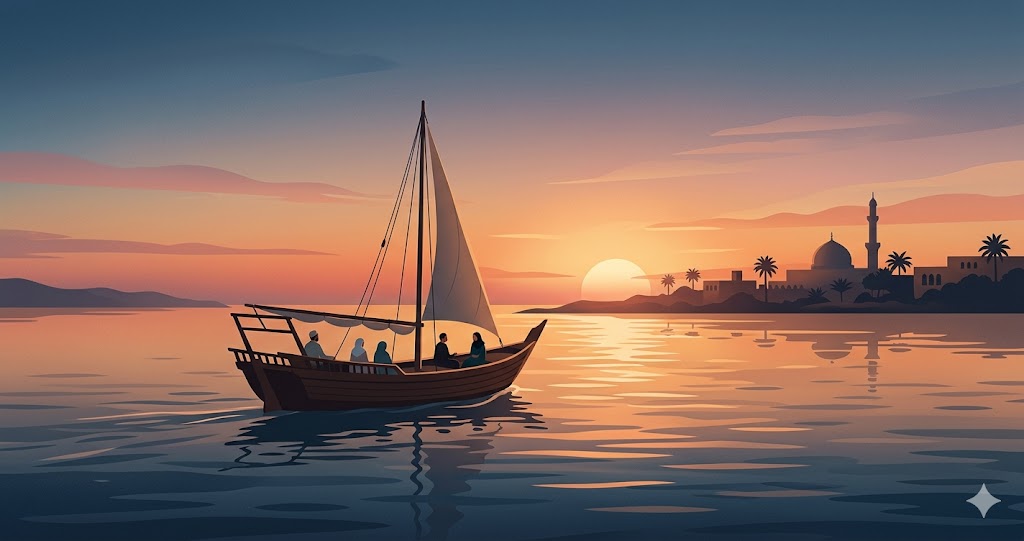 croisière au coucher du soleil
