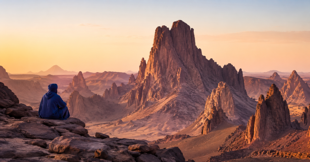 Hoggar, cathédrale de roche volcanique