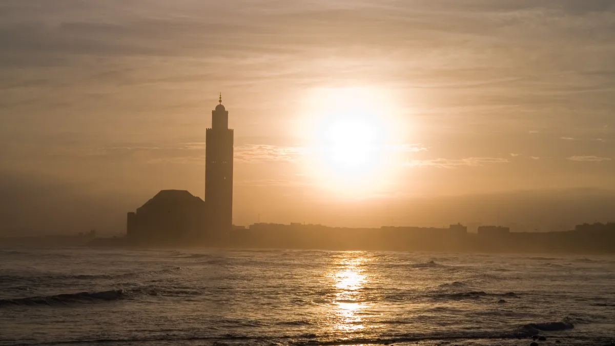 Mosquée Hassan II Casablanca avec son minaret de 210 m