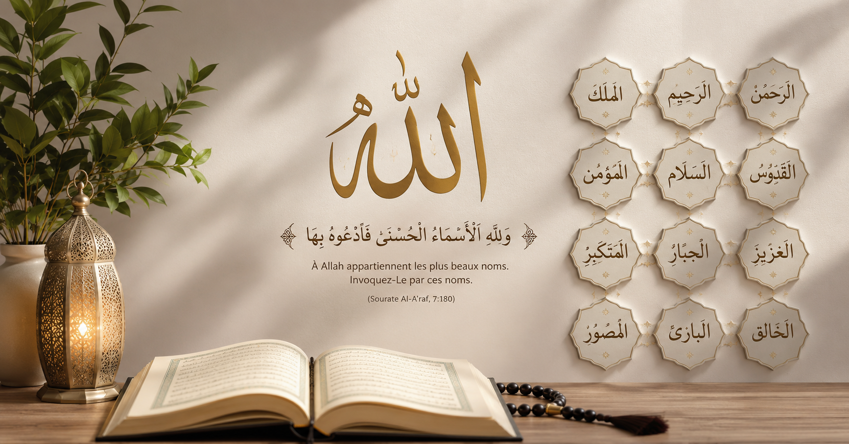 Apprendre les 99 noms de Allah - Islam