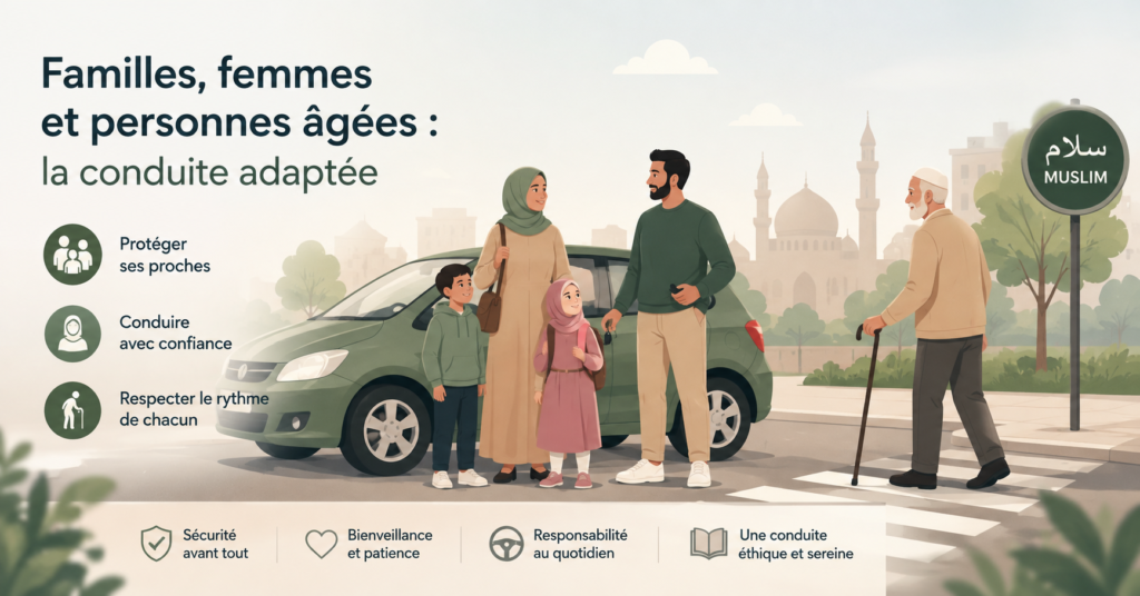Familles femmes personnes âgées conduite adaptée