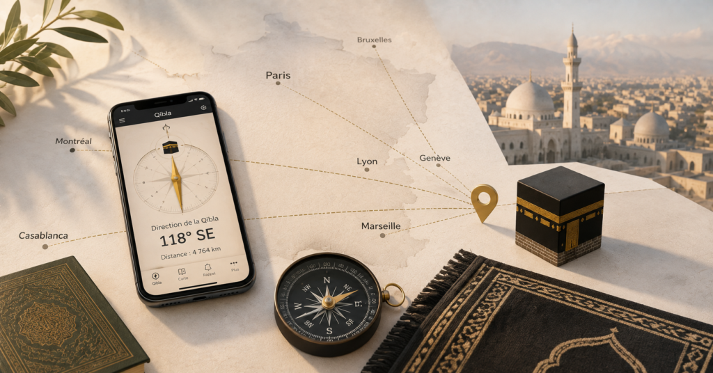 La boussole Qibla en ligne réflexe le plus sûr