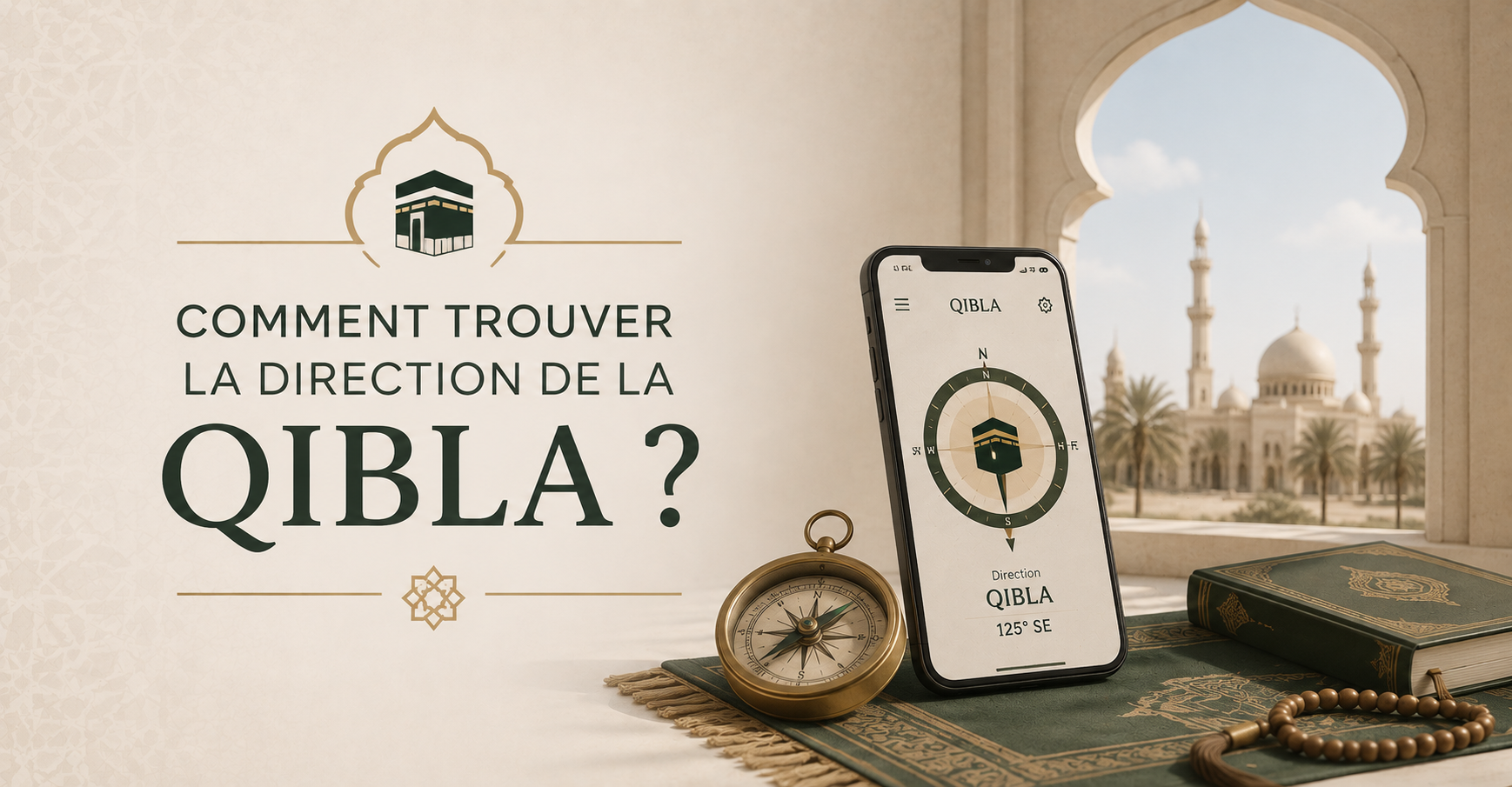 trouver la direction de la Qibla
