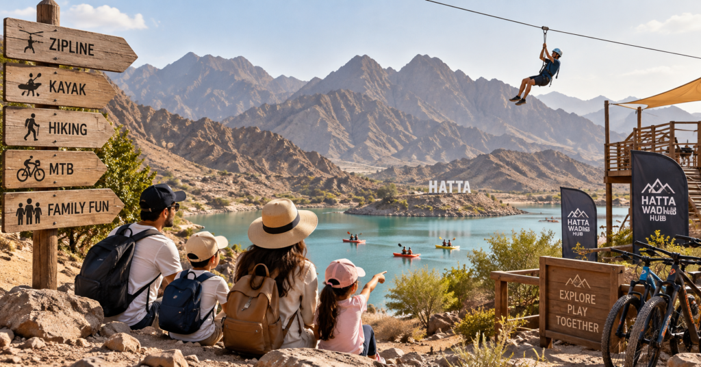 Hatta Wadi Hub parc d'aventure qui fait venir les familles