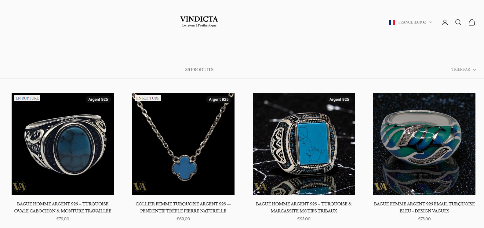 Bague turquoise homme