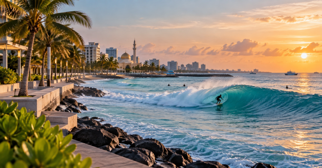 Le front de mer est et la vague de Raalhugandu