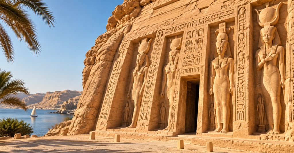 Le petit temple, dédié à Hathor et à la reine Néfertari