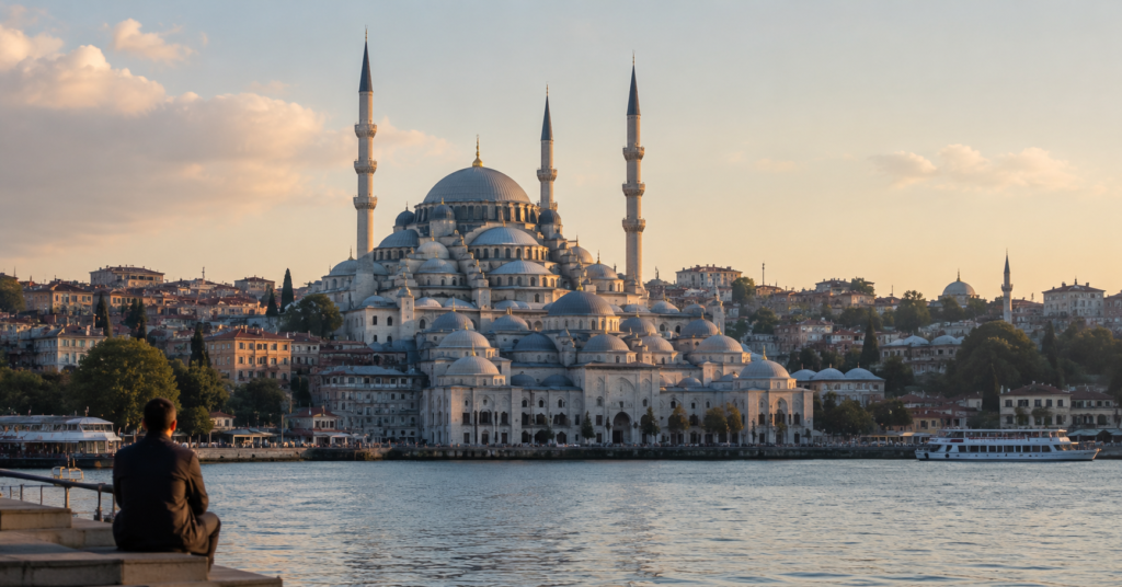 Sinan a conçu la mosquée pour être regardée d'en bas et de loin