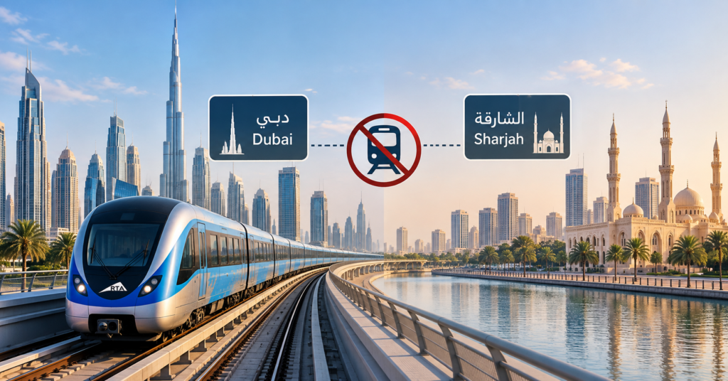 le métro de Dubaï ne va pas à Sharjah