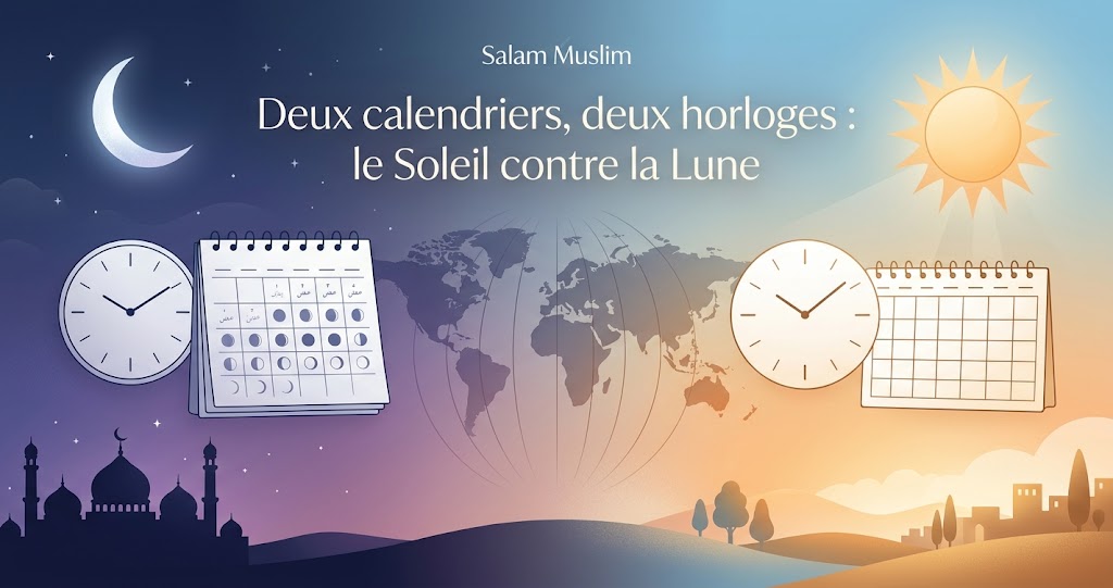 Deux calendriers, deux horloges Soleil contre la Lune