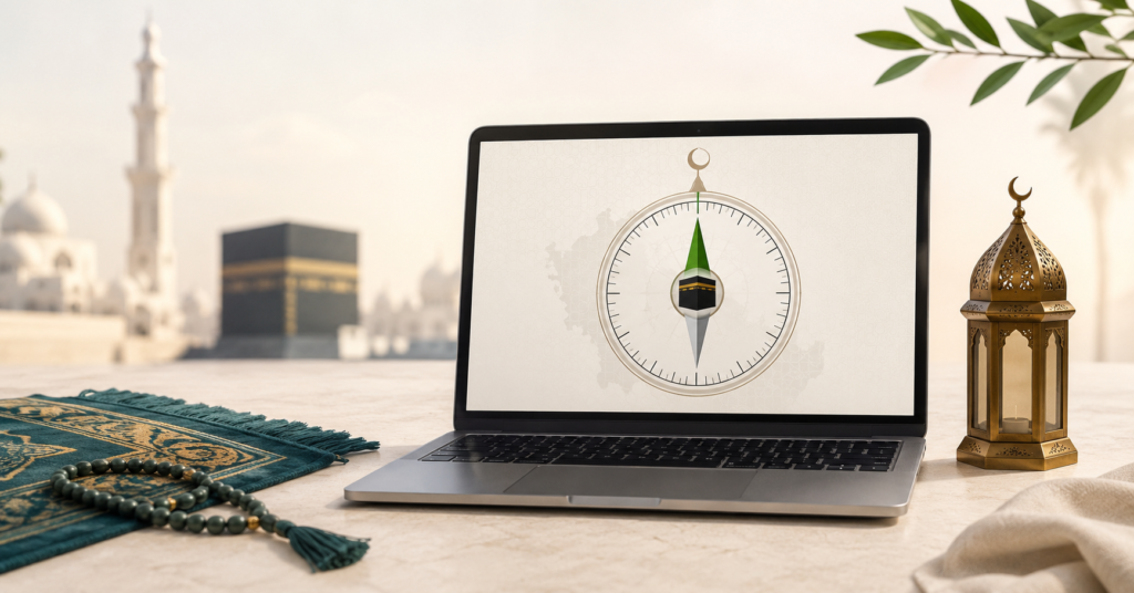 Une boussole Qibla en ligne