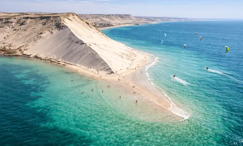 La Dune Blanche et le sud de la baie, Dakhla