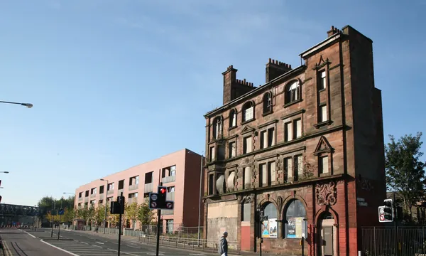 Les Gorbals et la Central Mosque, rive sud de la Clyde