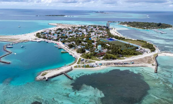 Sandbank Guraidhoo banc de sable turquoise