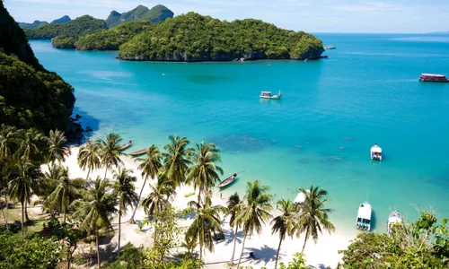 Côte ouest Koh Samui Taling Ngam Laem Yai sunset isolée resorts luxe