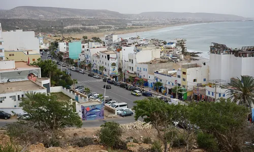 Le centre du village et la corniche, Taghazout