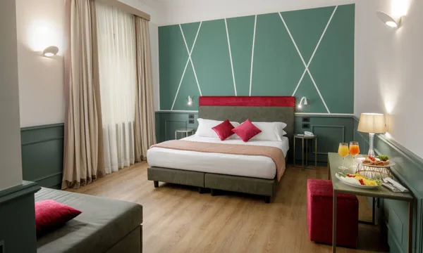 Chambre familiale Deluxe de l'Hotel Nord Nuova Roma, près de la gare Termini